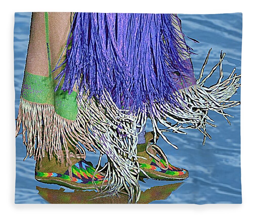 Pow Wow Fleece Blanket featuring the digital art Water Dancing by Kae Cheatham