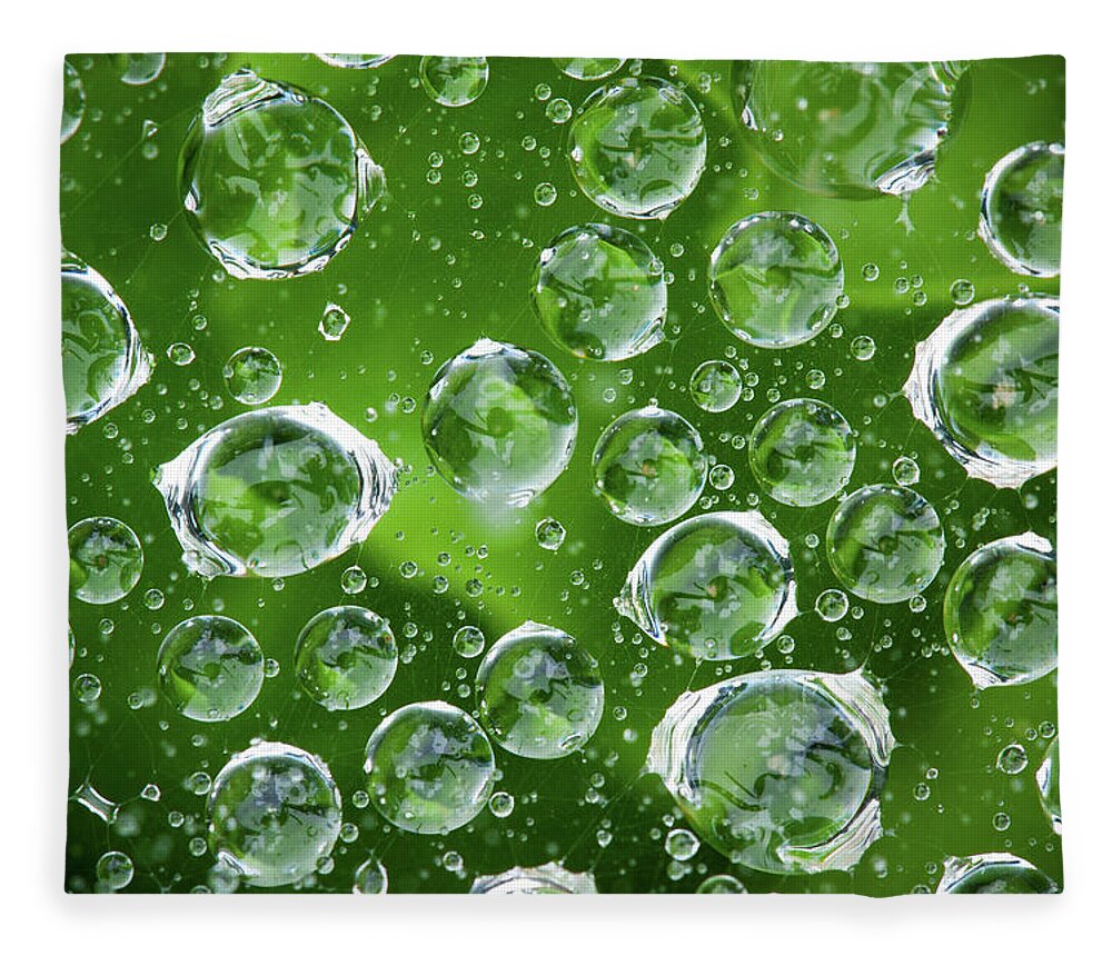 Environmental Conservation Fleece Blanket featuring the photograph Water Droplets by Hudiemm