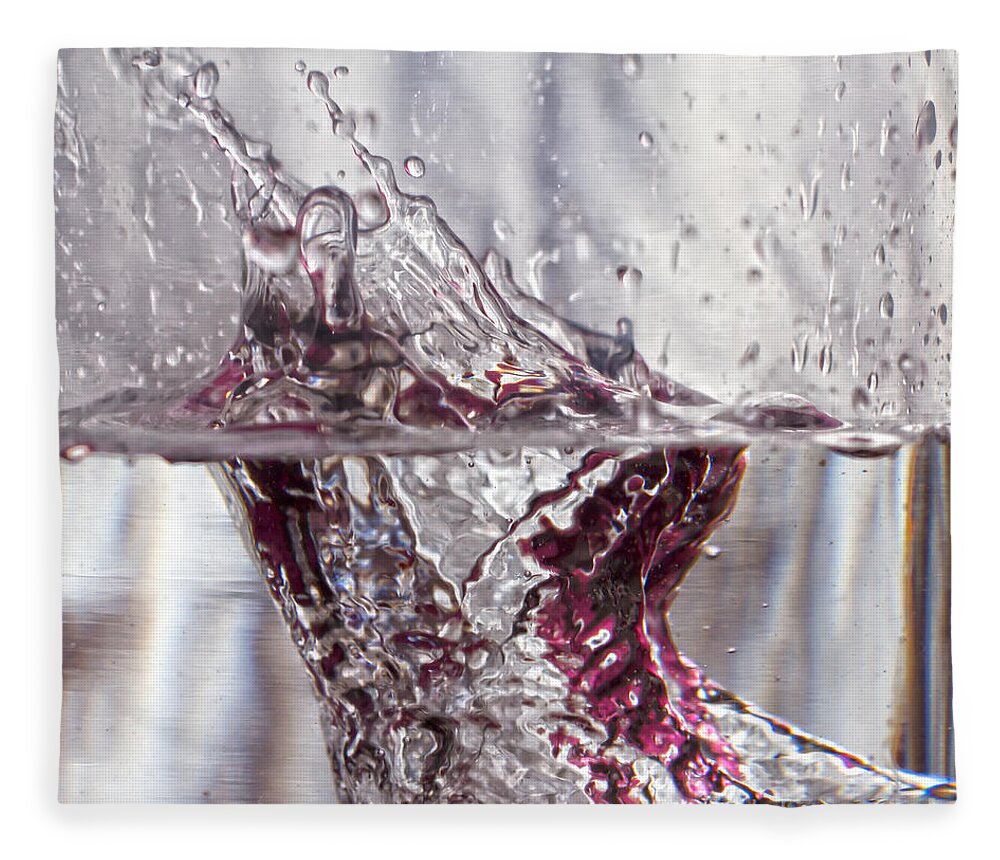Abstract Fleece Blanket featuring the photograph Water Drops Abstract by Stelios Kleanthous