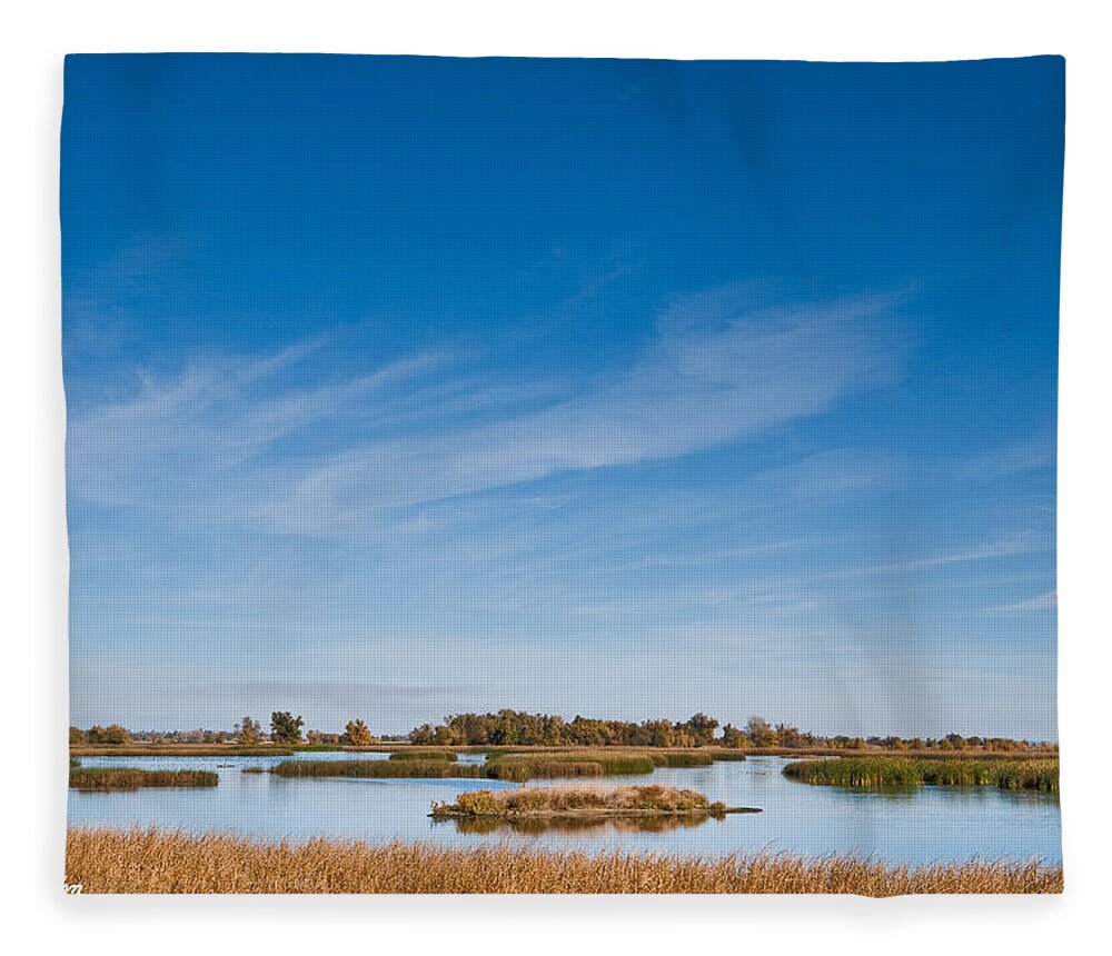Autumn Fleece Blanket featuring the photograph Wetland at the Refuge by Jeff Goulden