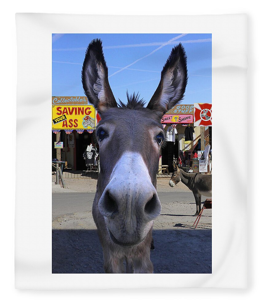Donkey Fleece Blanket featuring the photograph What . . . No Carrots by Mike McGlothlen