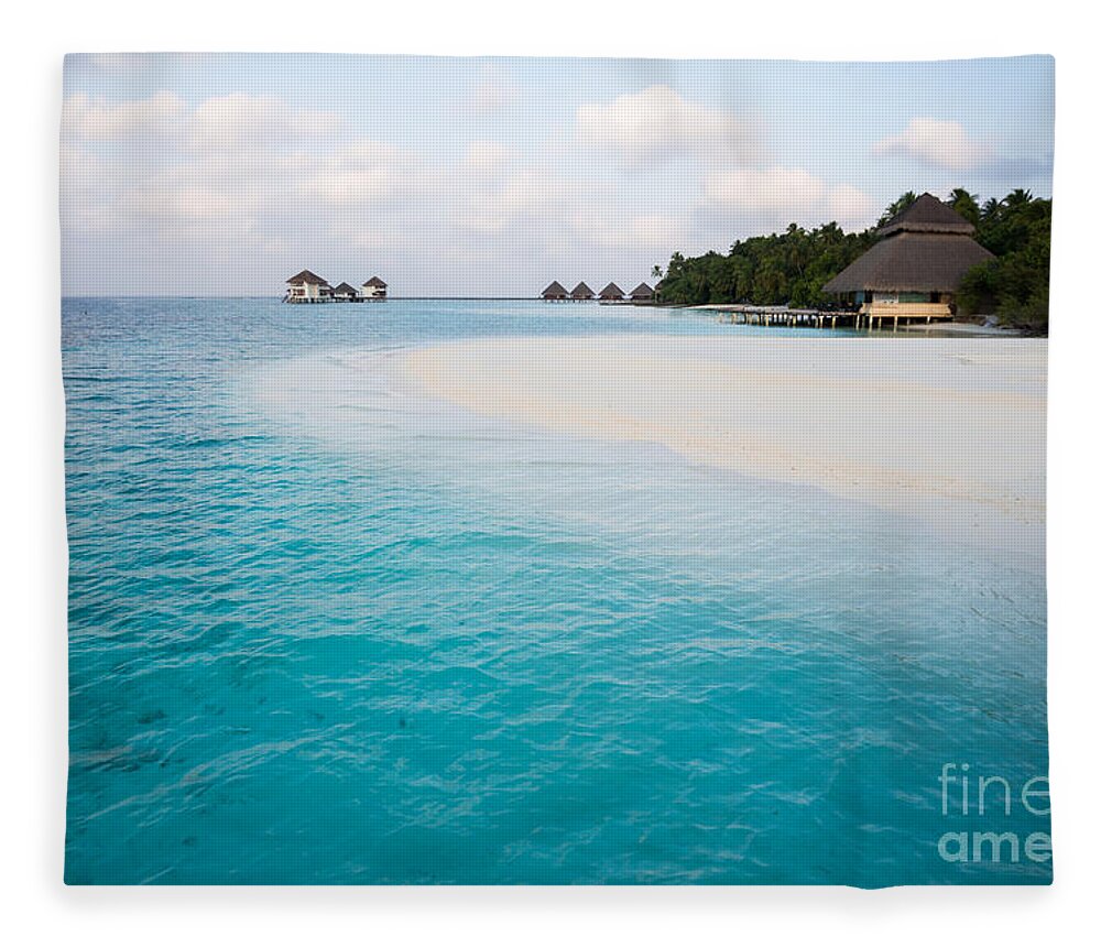 Beach Fleece Blanket featuring the photograph White Beach - Turquoise Water4 by Hannes Cmarits