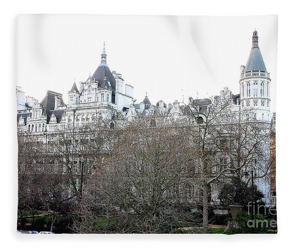 London Fleece Blanket featuring the photograph White Buildings in London by Jeremy Hayden