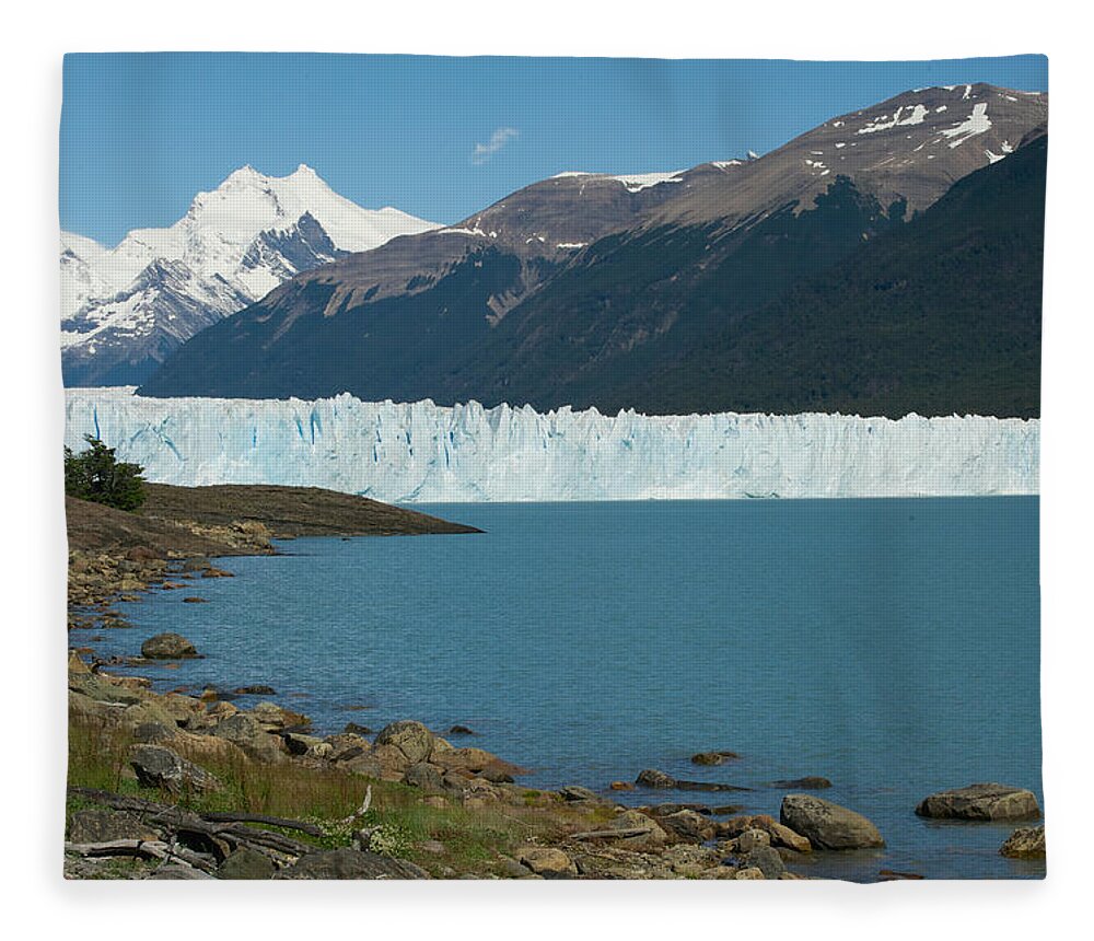 Patagonia Fleece Blanket featuring the photograph White Glacier by Richard Gehlbach