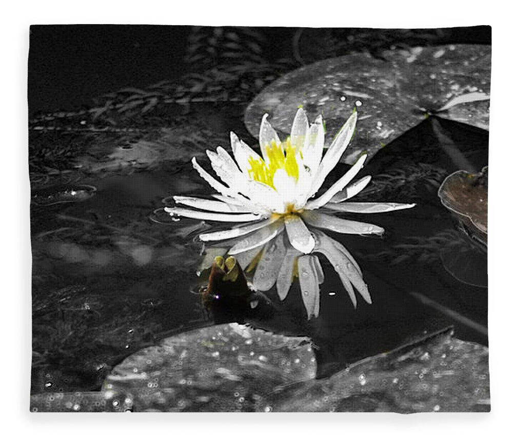Lilly Fleece Blanket featuring the photograph White Lilly by David Yocum