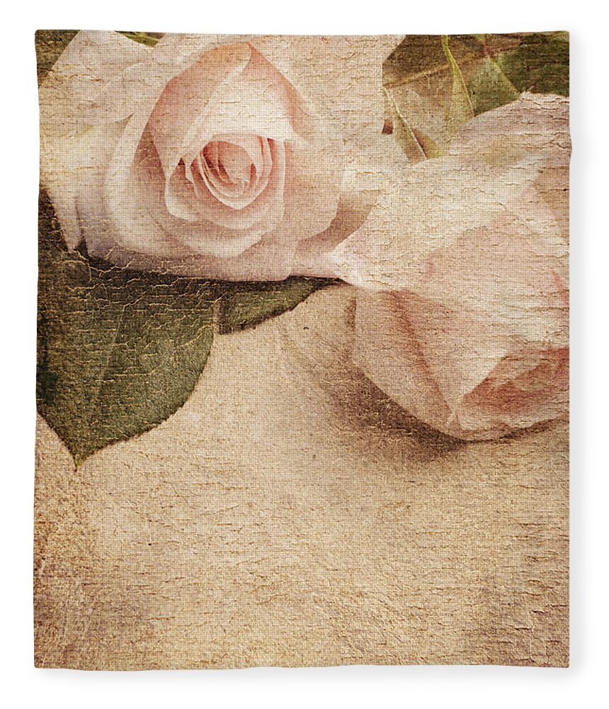 Roses Fleece Blanket featuring the photograph White Roses by Jelena Jovanovic