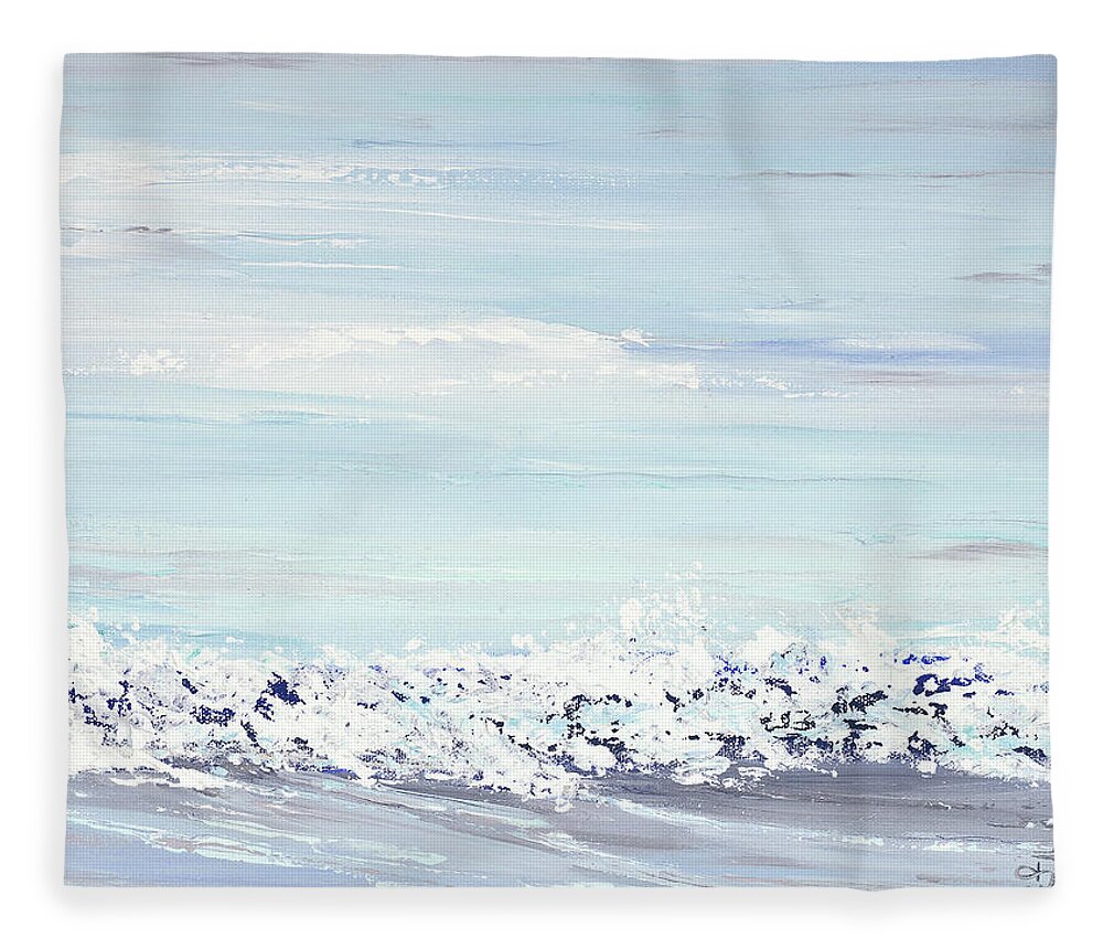 Costal Fleece Blanket featuring the painting White Water by Tamara Nelson