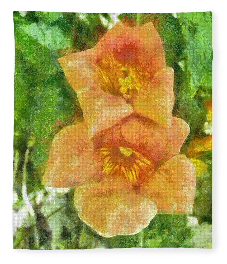 Bloom Fleece Blanket featuring the painting Wild Flowers by Jeffrey Kolker