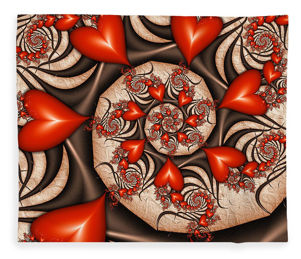 Digital Art Fleece Blanket featuring the digital art Wild Love 2 by Gabiw Art