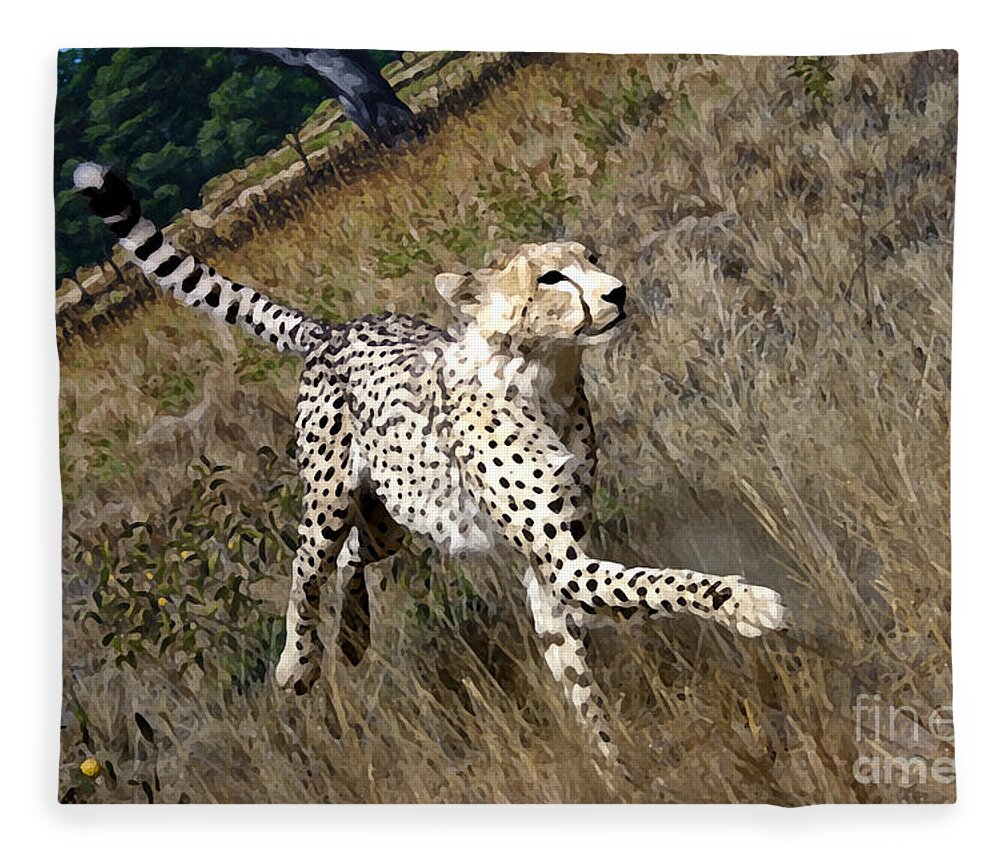 Africa Photographs Fleece Blanket featuring the photograph Wildlife Cheetah by David Millenheft