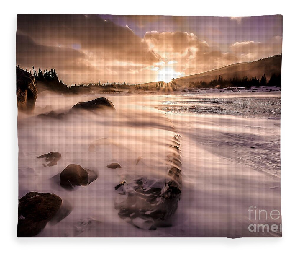 Landscape Fleece Blanket featuring the photograph Windy Morning by Steven Reed