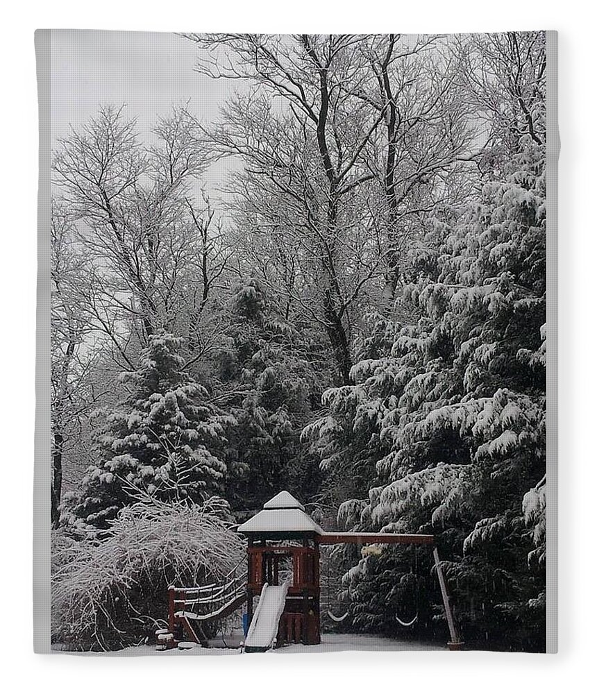 Winter Fleece Blanket featuring the photograph Winter In Swing by Dani McEvoy