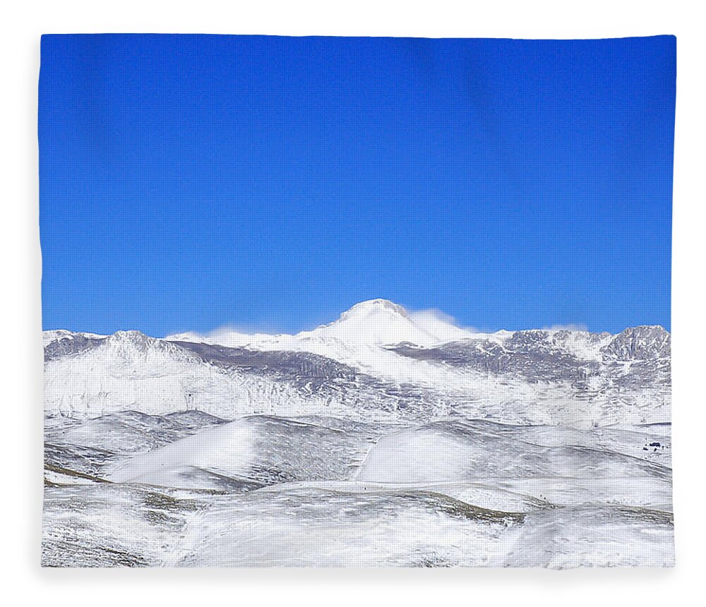 Landscape With Mountains Fleece Blanket featuring the photograph Winter is Coming by AM FineArtPrints