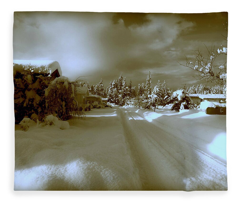 Winter Fleece Blanket featuring the photograph Winter Lane by Micki Findlay