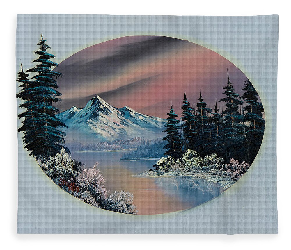 Landscape Fleece Blanket featuring the painting Winter Tranquility by Chris Steele