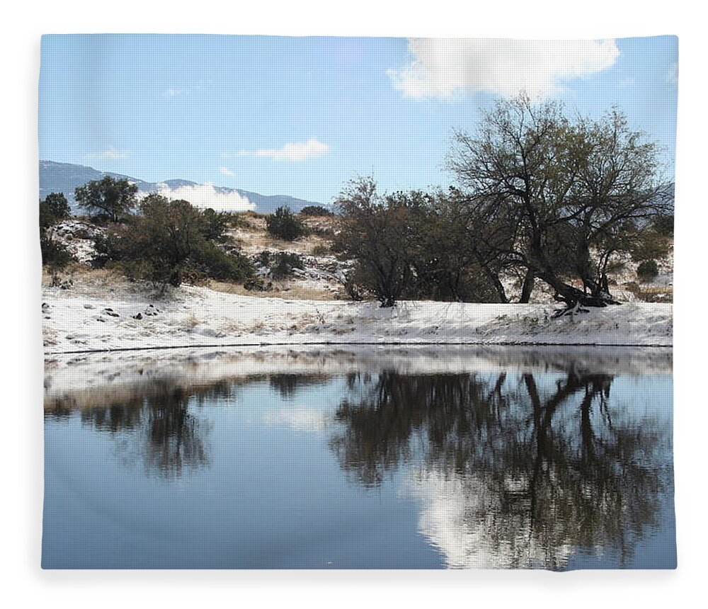 Snow Fleece Blanket featuring the photograph Winter Reflections by David S Reynolds