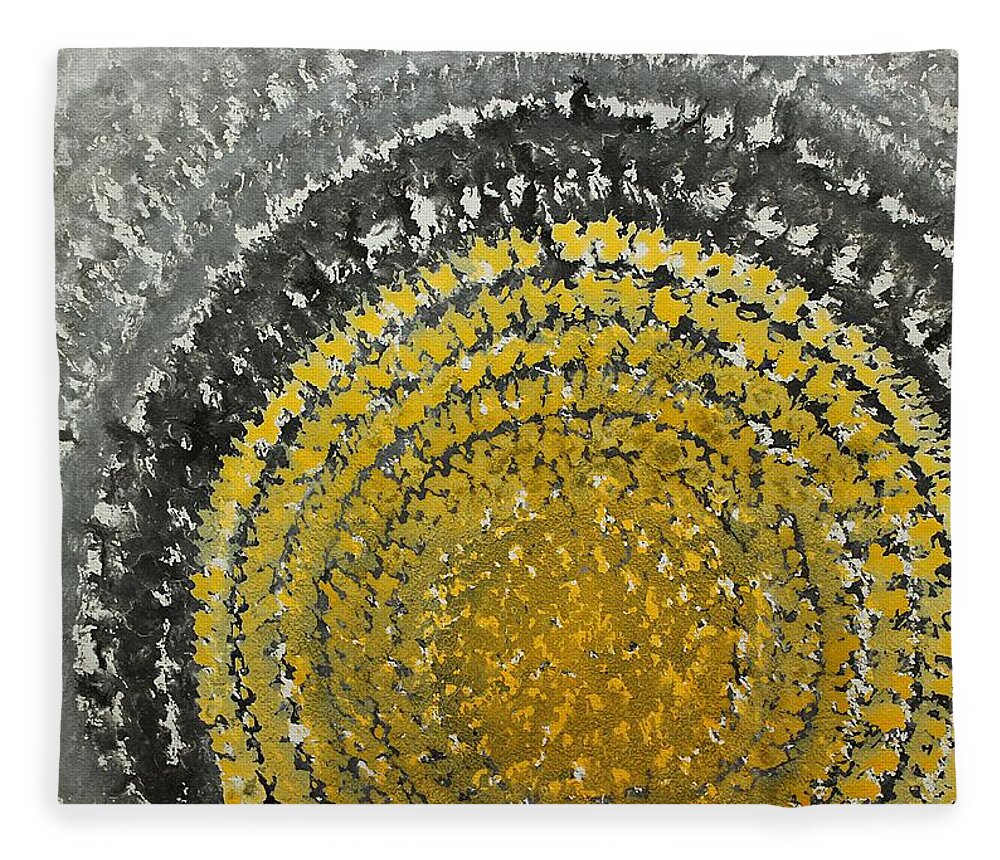 Sun Fleece Blanket featuring the painting Winter Sun original painting by Sol Luckman