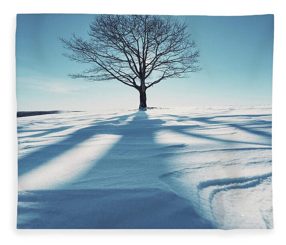 Scenics Fleece Blanket featuring the photograph Winters Silhouette by Shaunl