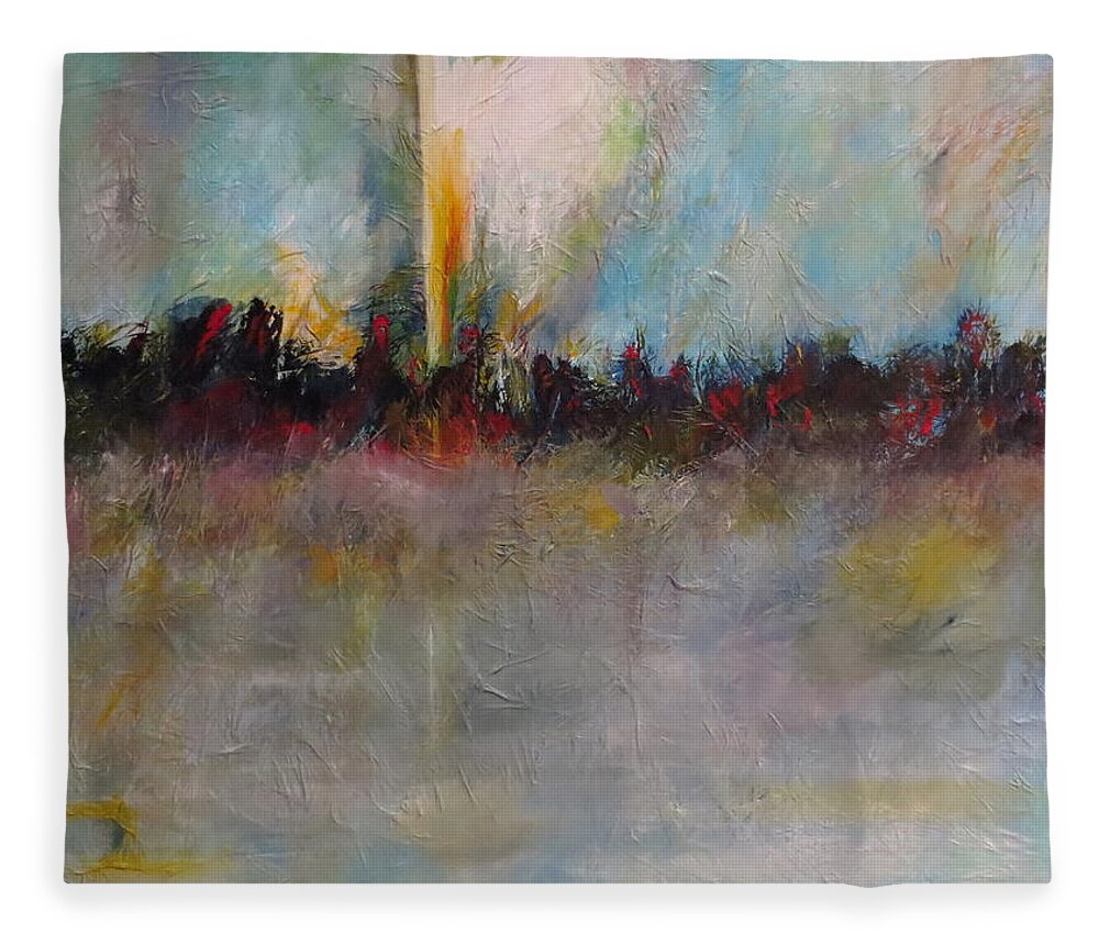 Abstract Fleece Blanket featuring the painting Wonder by Soraya Silvestri