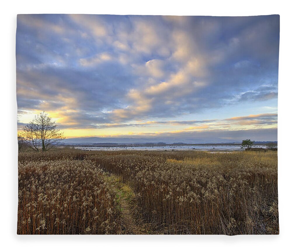 Nature Fleece Blanket featuring the photograph Wonderful sunset by Ivan Slosar