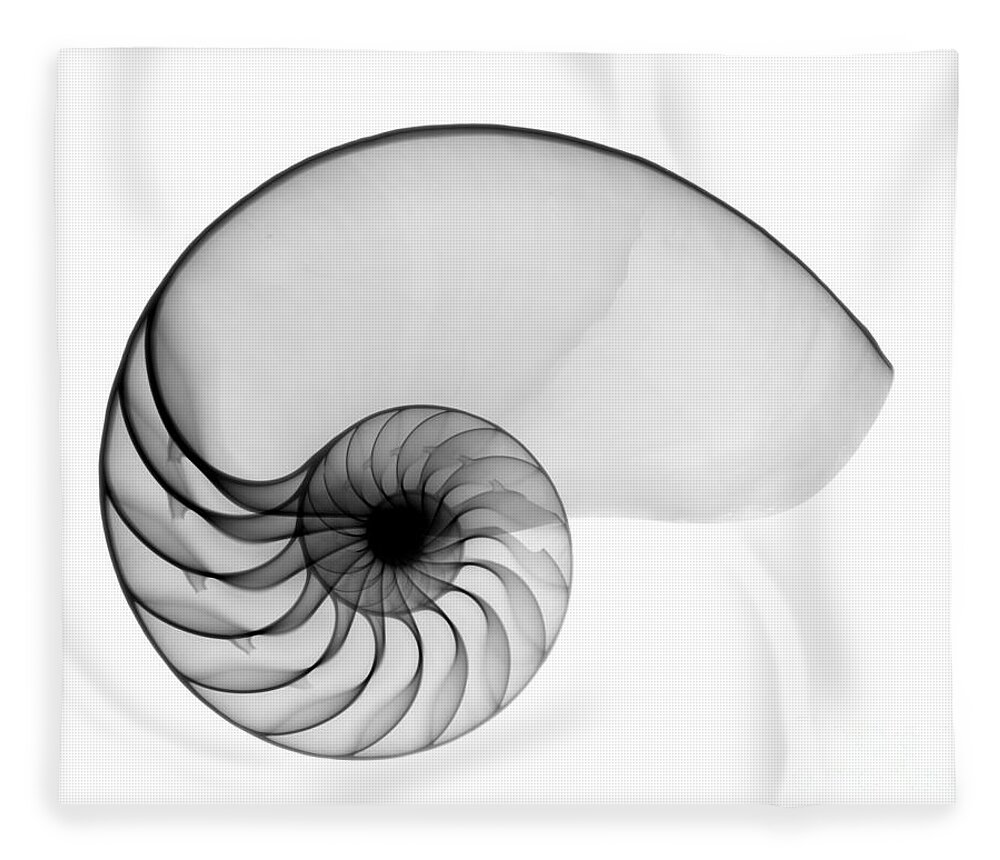 Radiograph Fleece Blanket featuring the photograph X-ray Of Nautilus by Bert Myers