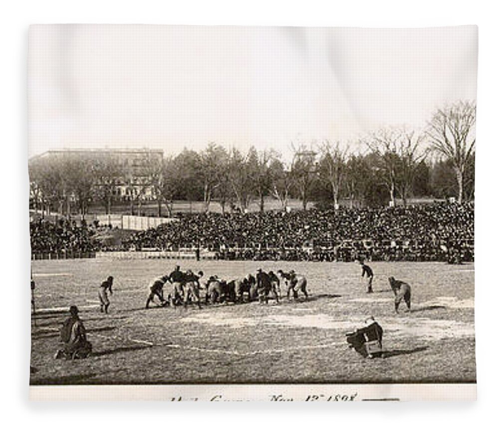 Yale Football Fleece Blanket featuring the photograph Yale Football Circa 1898 by Jon Neidert