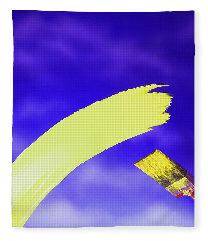 Photo Decor Fleece Blanket featuring the photograph Yellow and Blue by Steven Huszar