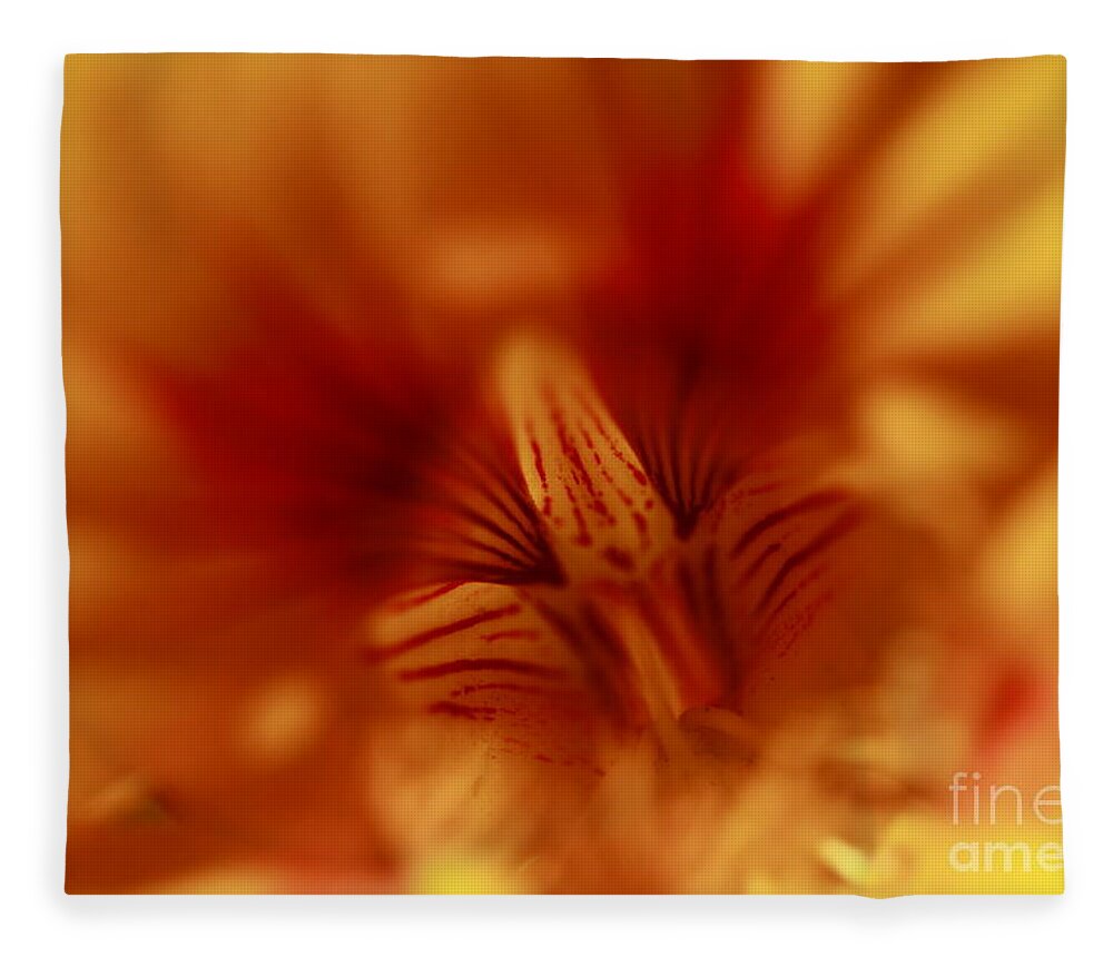 Florals Fleece Blanket featuring the photograph Yellow Into Red by John F Tsumas