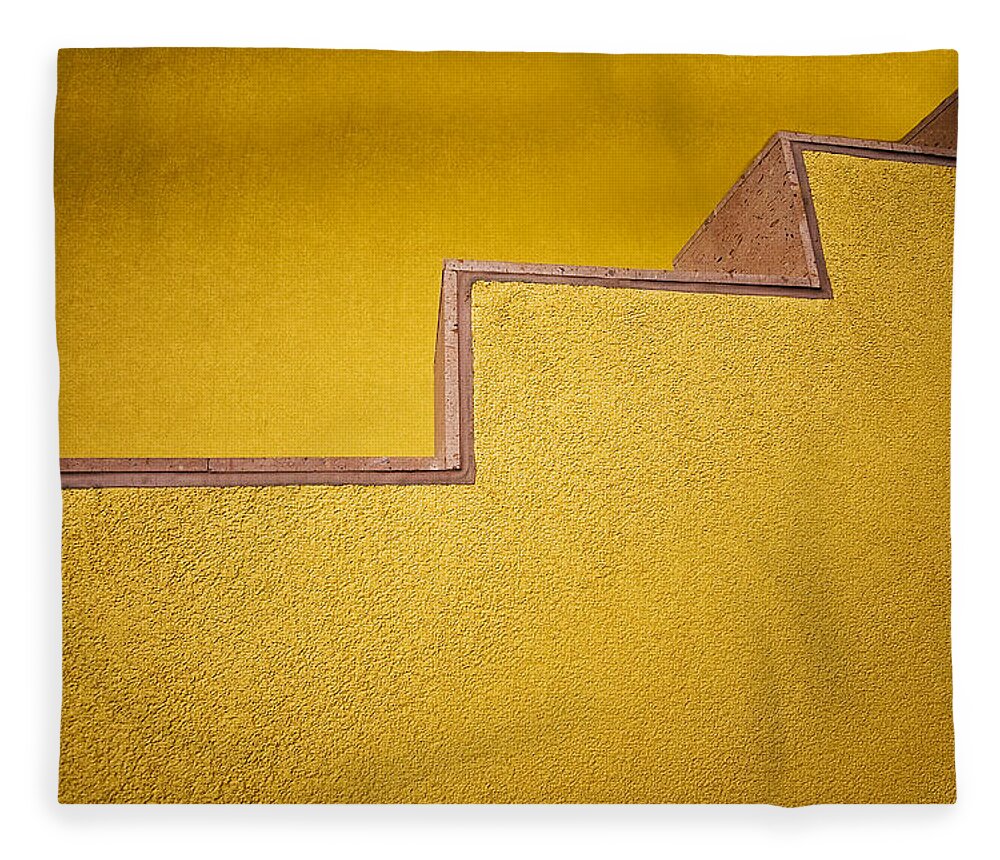 Yellow Fleece Blanket featuring the photograph Yellow Steps by Melinda Ledsome