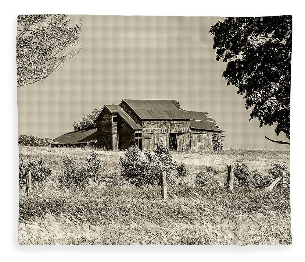 Farm Fleece Blanket featuring the photograph Yester Farm by Rick Bartrand