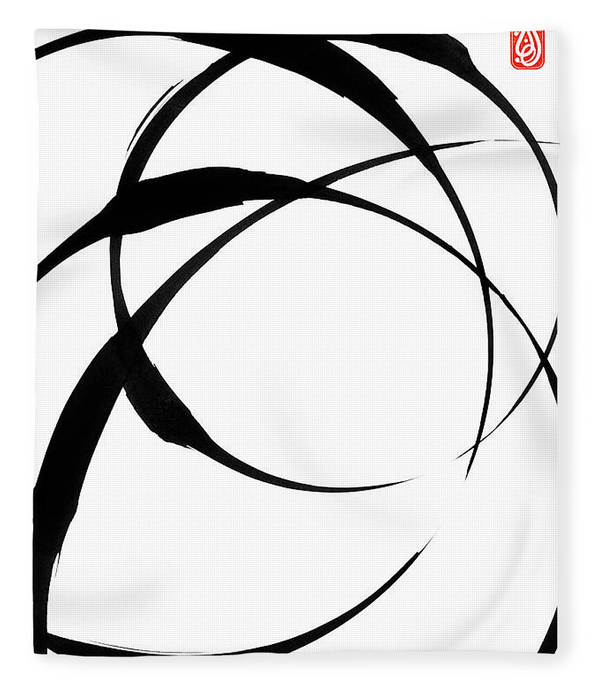 Zen Fleece Blanket featuring the painting Zen Circles 4 by Hakon Soreide