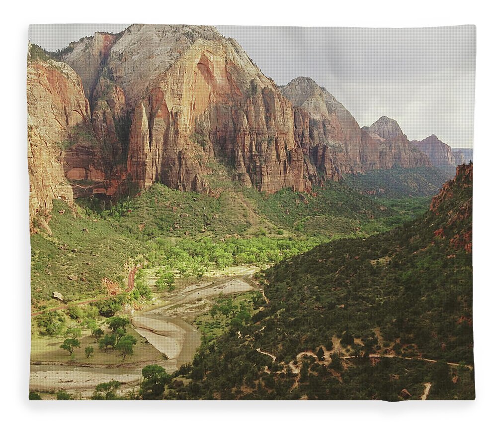 Tranquility Fleece Blanket featuring the photograph Zion Canyon by Kevin Russ