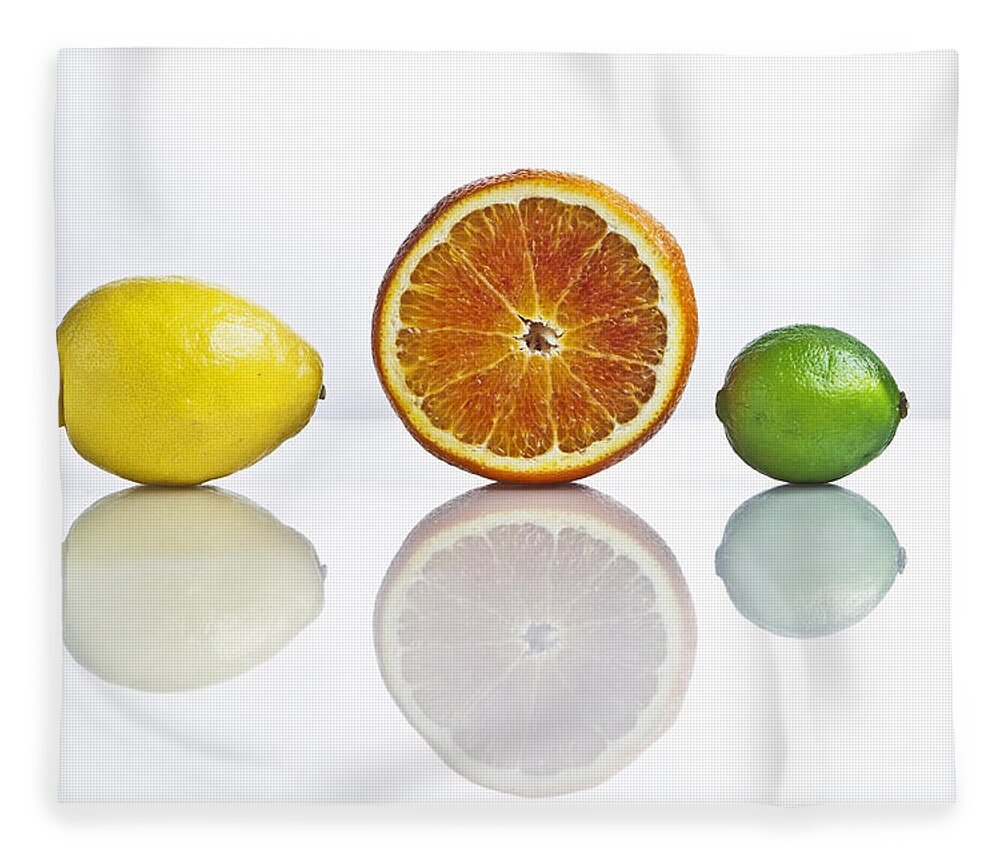 Citrus Fruits Fleece Blanket featuring the photograph Citrus Fruits #1 by Joana Kruse