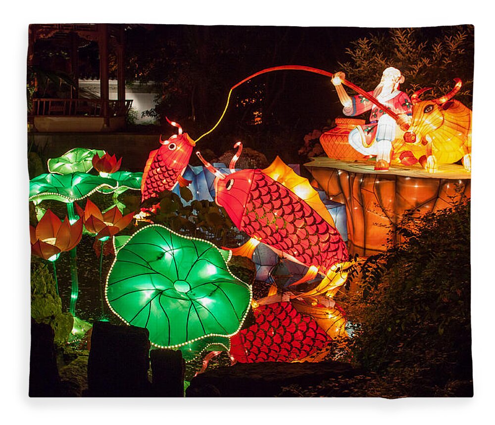 Art Fleece Blanket featuring the photograph Jiang Tai Gong Fishing #1 by Semmick Photo