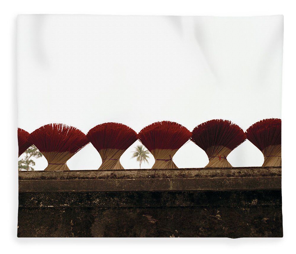 Harmony Fleece Blanket featuring the photograph Harmony Of The Incense Sticks by Shaun Higson