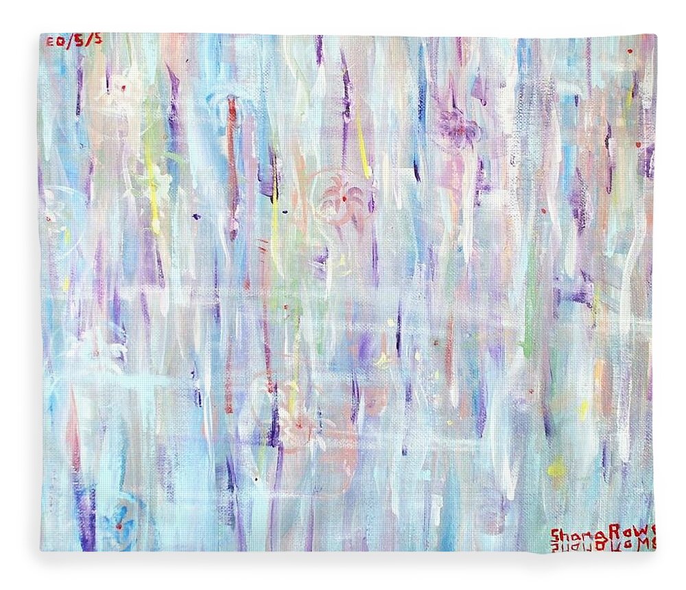 Abstract Fleece Blanket featuring the painting The Sounds Of Rain #1 by Shana Rowe Jackson