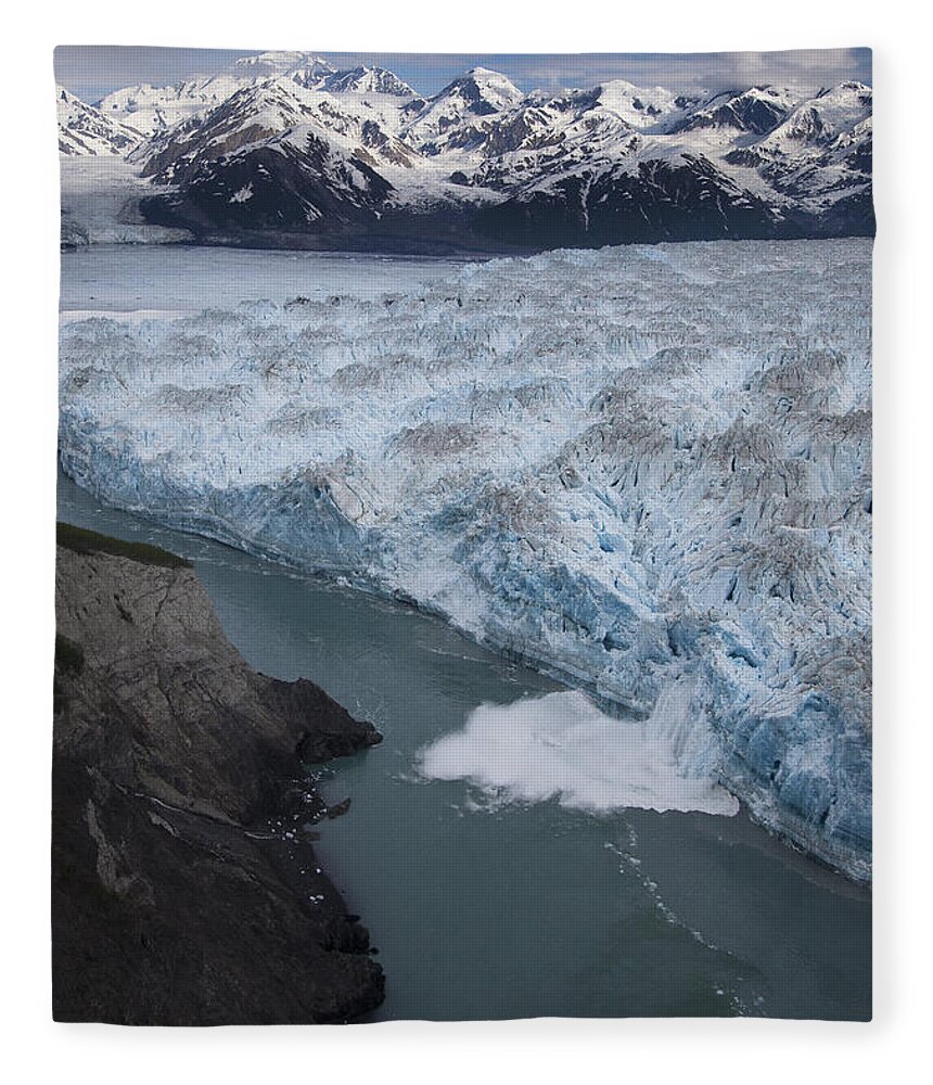 00477978 Fleece Blanket featuring the photograph Hubbard Glacier Encroaching On Gilbert Point #6 by Matthias Breiter