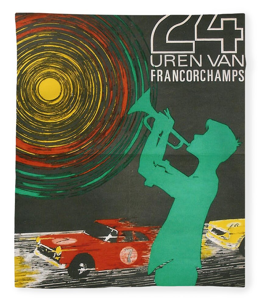 24 Hours Of Spa Francorchamps Fleece Blanket featuring the digital art 24 Hours of Spa - Francorchamps by Georgia Fowler