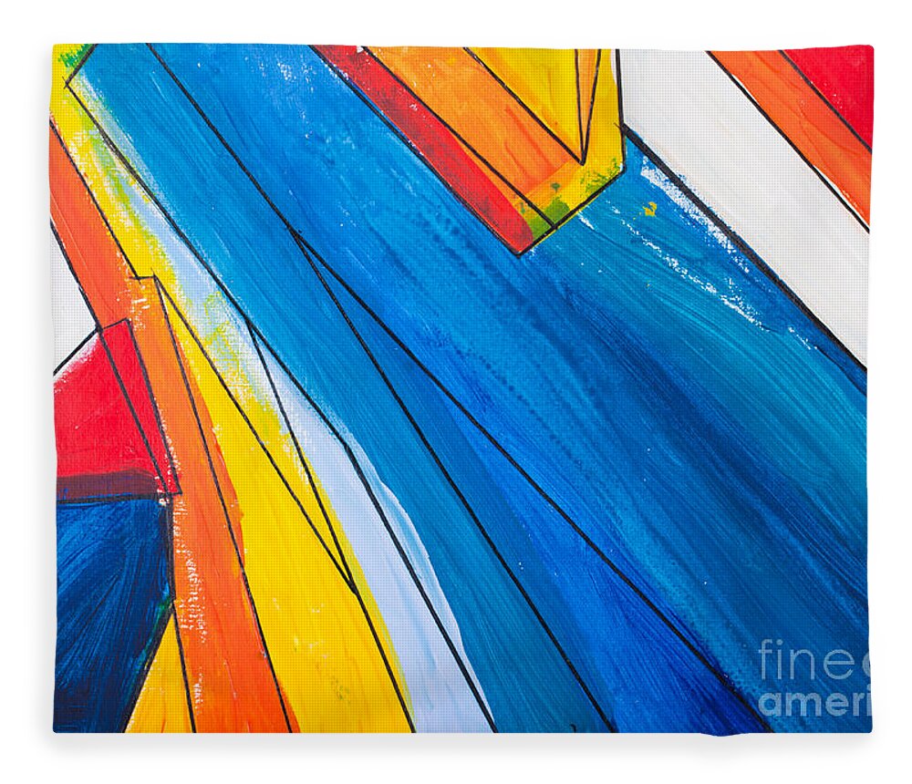 Abstract Fleece Blanket featuring the painting Abstract painting by Simon Bratt