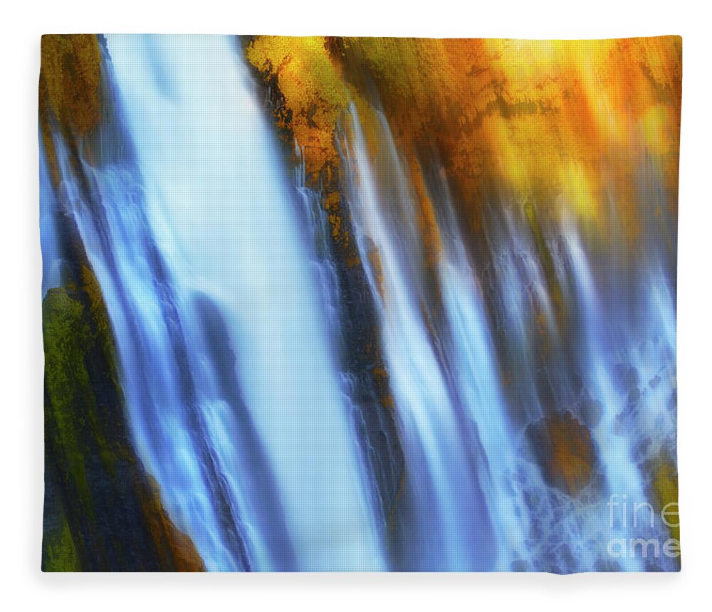 Abstract Photograph Fleece Blanket featuring the photograph Abstract Waterfalls by Keith Kapple