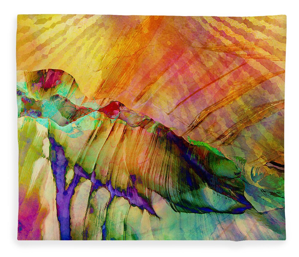 Sun Fleece Blanket featuring the digital art Afternoon by Barbara Berney