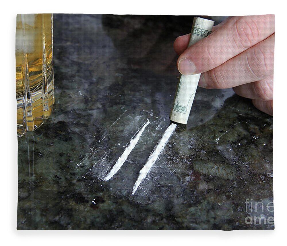 Beverage Fleece Blanket featuring the photograph Alcohol And Cocaine by Photo Researchers