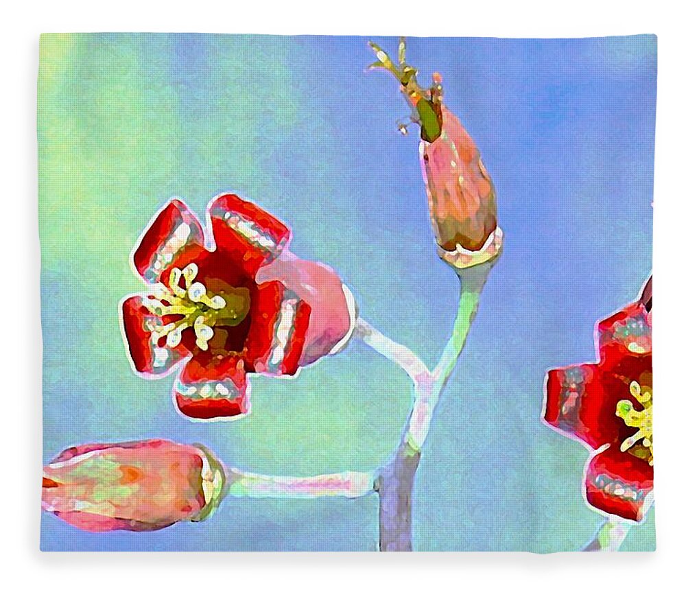 Altered Fleece Blanket featuring the photograph Altered Flower 5 by Andrew Hewett
