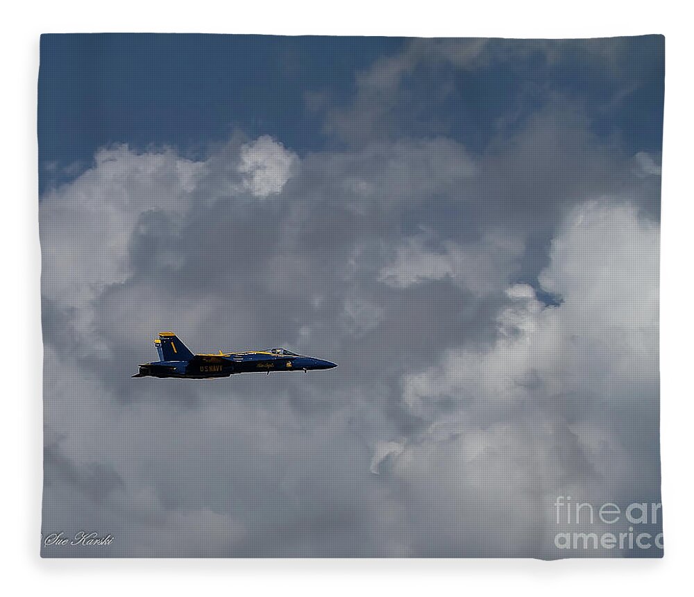 Airshow Fleece Blanket featuring the photograph Angel in the Clouds by Sue Karski
