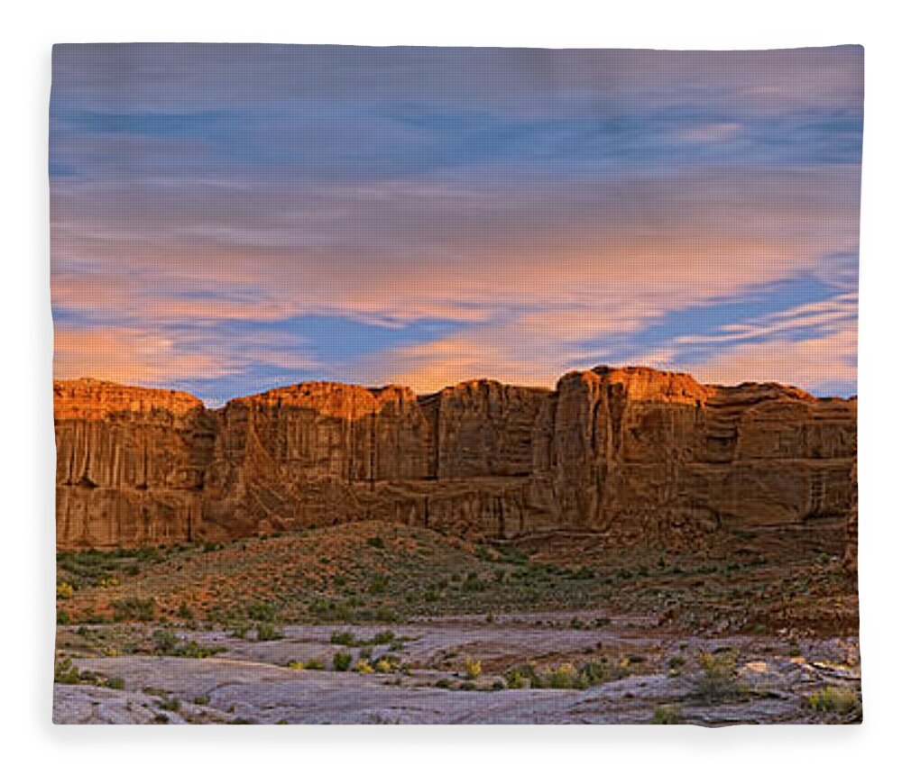 Courthouse Fleece Blanket featuring the photograph Arches National Park by Fred J Lord