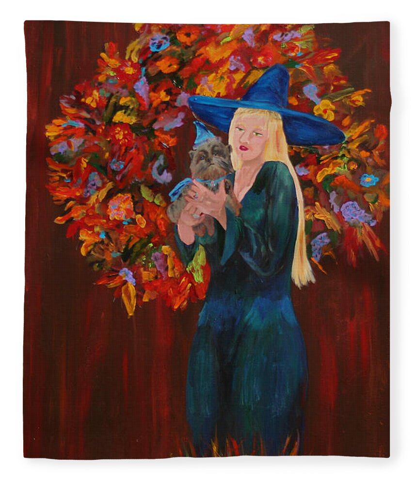 Gail Daley Fleece Blanket featuring the painting Autumn Fantasy by Gail Daley