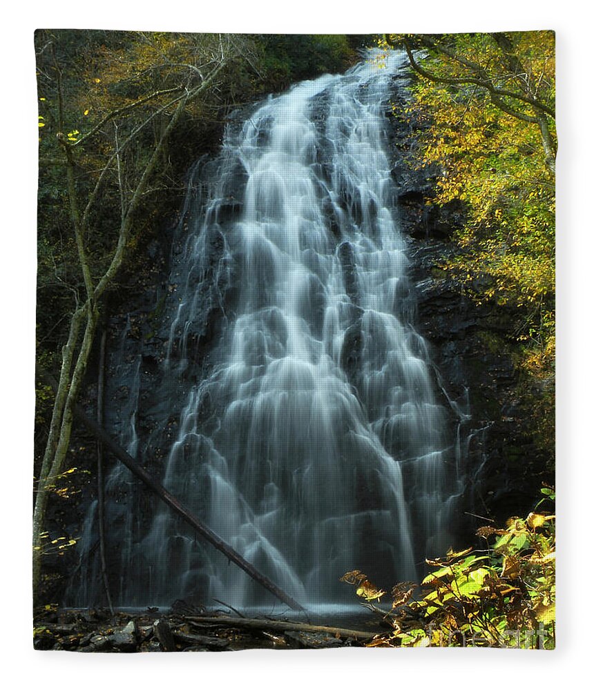 Waterfall Fleece Blanket featuring the photograph Autumn Waterfall by Deborah Smith
