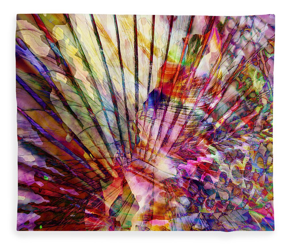 Abstract Fleece Blanket featuring the digital art Be Still My Heart by Barbara Berney