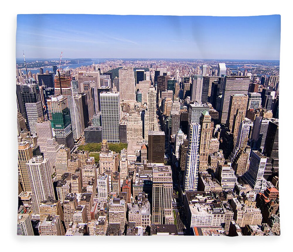 New York City Fleece Blanket featuring the photograph Bird's Eye View by Michael Dorn
