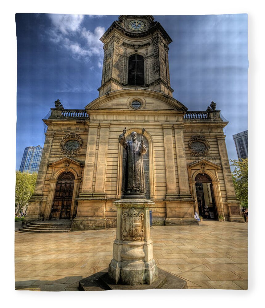 Church Fleece Blanket featuring the photograph Birmingham Cathedral 2.0 by Yhun Suarez